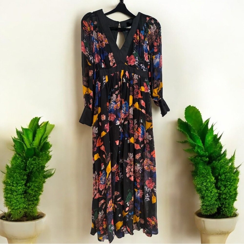 Anthropologie Maeve Deep-V Printed Maxi Dress - Picture 6 of 7